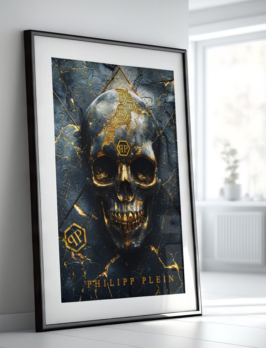 Philipp Plein - Gold Blue Skull - Afbeelding 4